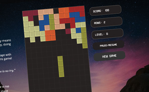 React-built Upside Down Tetris Game